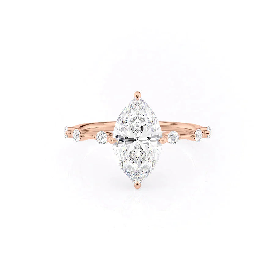 The Hidden Halo Penelope Set With A 1 Carat Marquise Lab Diamond