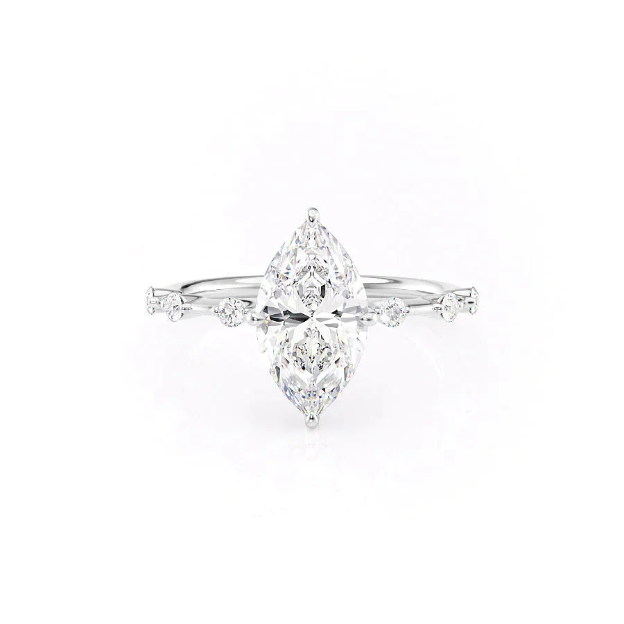 The Hidden Halo Penelope Set With A 1 Carat Marquise Lab Diamond