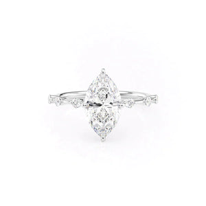 The Hidden Halo Penelope Set With A 3 Carat Marquise Lab Diamond