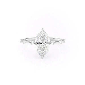 The Hidden Halo Penelope Set With A 4.5 Carat Marquise Moissanite