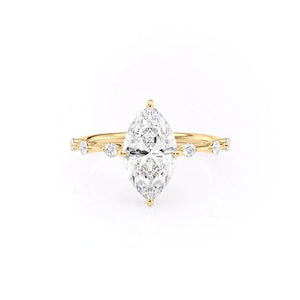 The Hidden Halo Penelope Set With A 4.5 Carat Marquise Moissanite