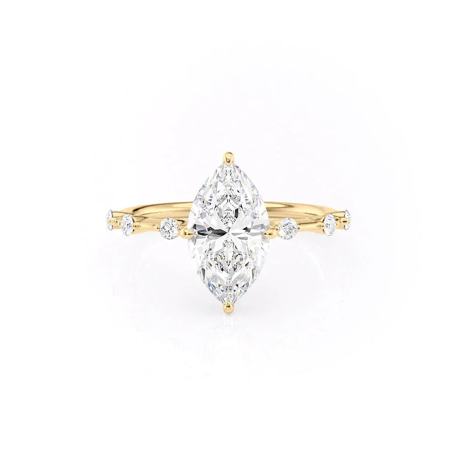 The Hidden Halo Penelope Set With A 3.5 Carat Marquise Moissanite
