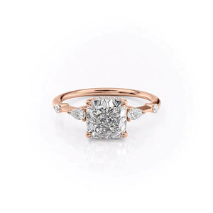 The Naomi Set With A 2.5 Carat Cushion Lab Diamond