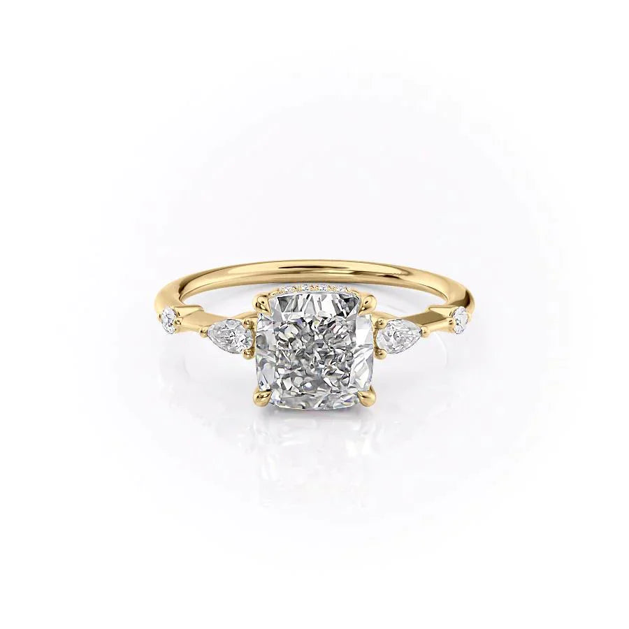 The Naomi Set With A 2.5 Carat Cushion Lab Diamond