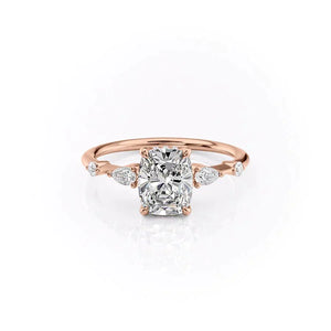 The Naomi Set With A 1 Carat Elongated Cushion Lab Diamond