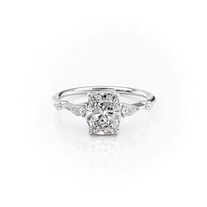 The Naomi Set With A 2.5 Carat Elongated Cushion Lab Diamond