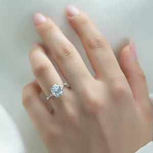 The Naomi Set With A 3 Carat Elongated Cushion Lab Diamond