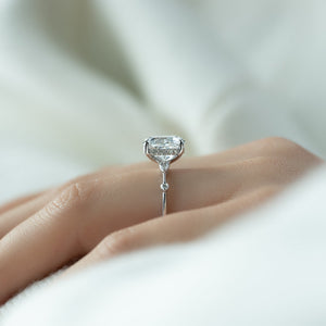 The Naomi Set With A 3 Carat Elongated Cushion Lab Diamond