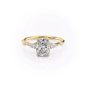 The Naomi Set With A Elongated Cushion Moissanite