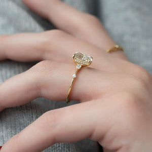 The Naomi Set With A 3 Carat Elongated Cushion Lab Diamond