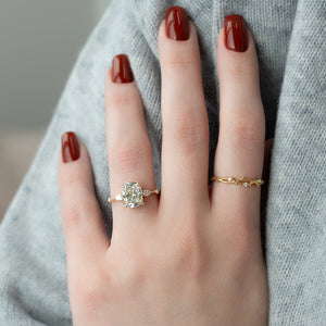 The Naomi Set With A 3 Carat Elongated Cushion Lab Diamond