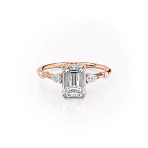 The Naomi Set With A 3 Carat Emerald Lab Diamond