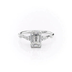 The Naomi Set With A 2.5 Carat Emerald Lab Diamond