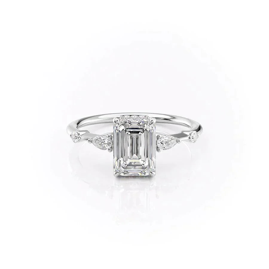 The Naomi Set With A Emerald Moissanite
