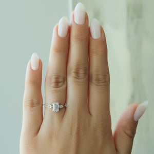 The Naomi Set With A 3 Carat Emerald Lab Diamond