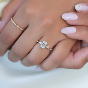 The Naomi Set With A 2 Carat Emerald Lab Diamond