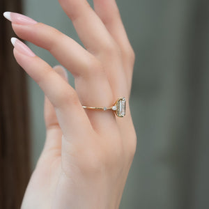 The Naomi Set With A 2 Carat Emerald Lab Diamond