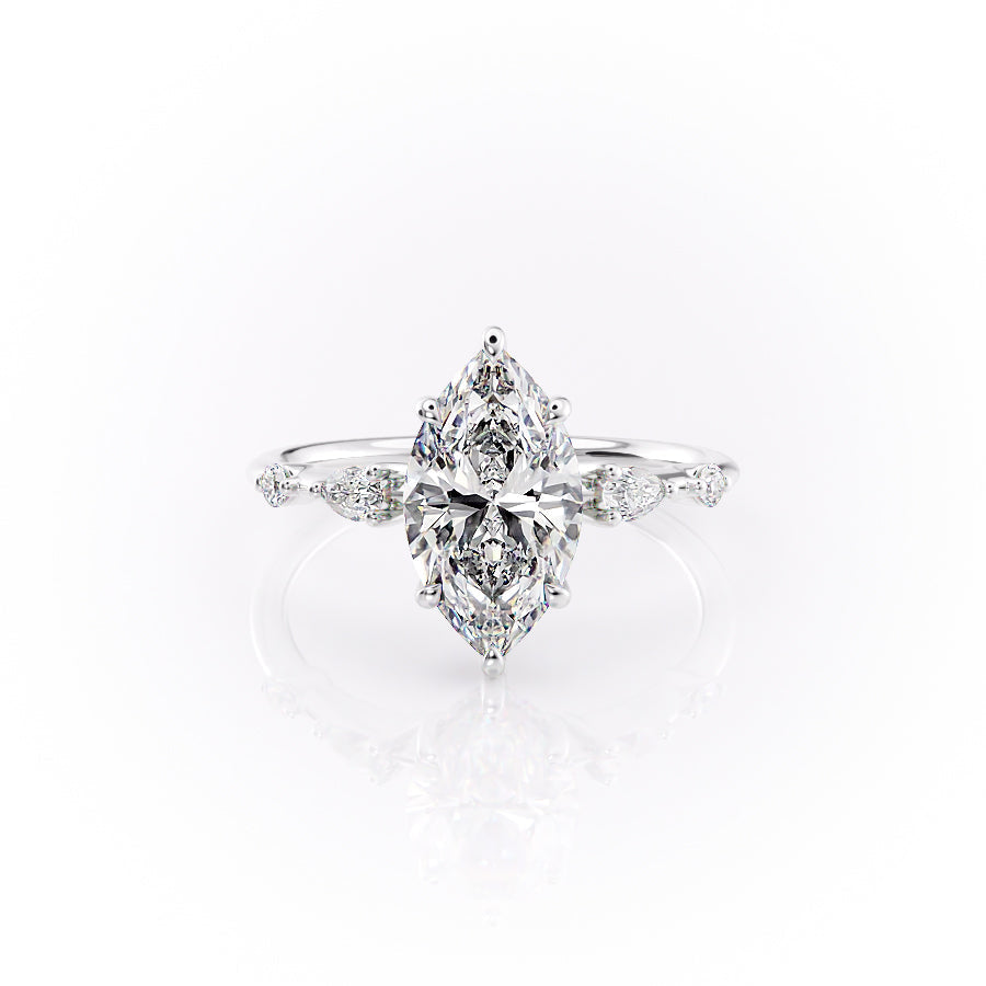 The Naomi Set With A 1.5 Carat Marquise Lab Diamond