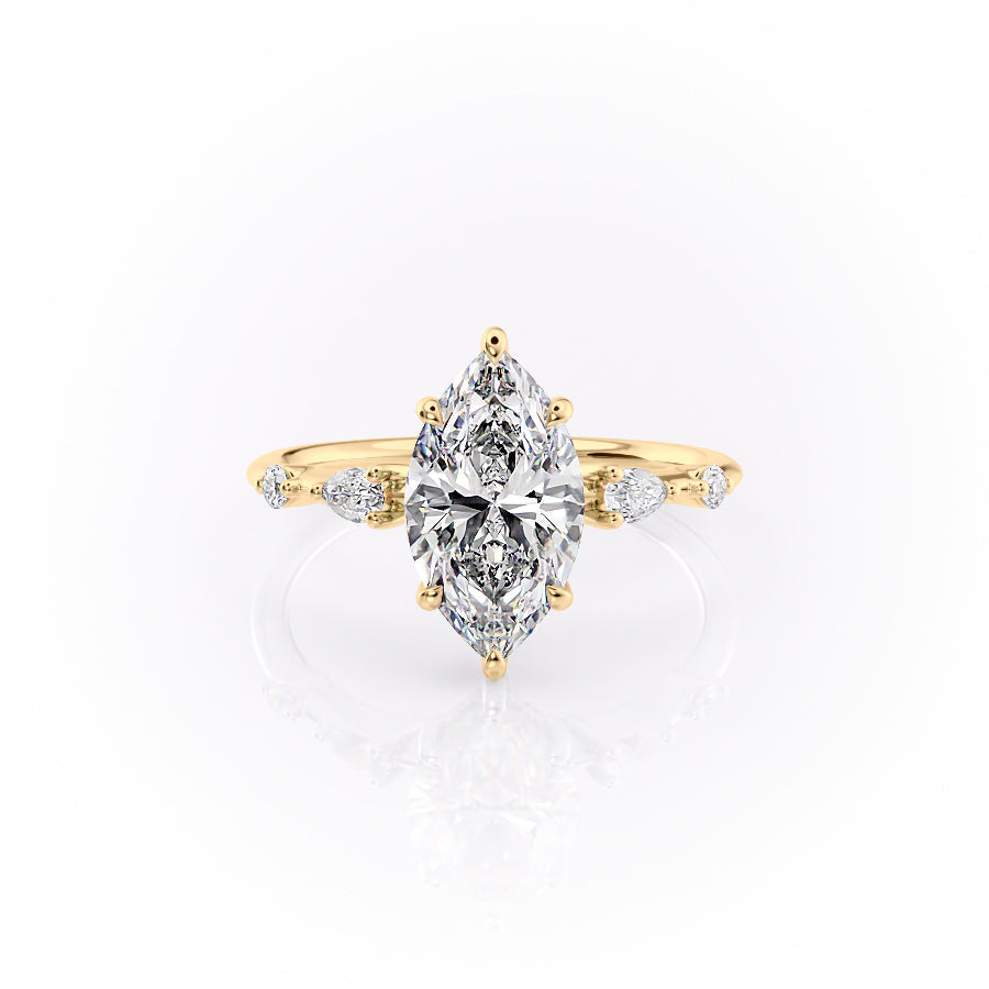 The Naomi Set With A 2.5 Carat Marquise Lab Diamond