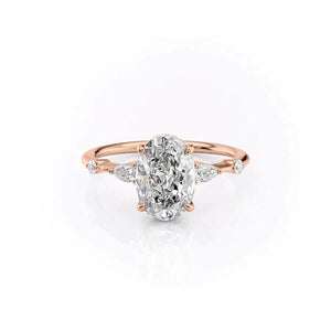 The Naomi Set With A 1.5 Carat Oval Lab Diamond