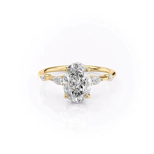 The Naomi Set With A 2.5 Carat Oval Lab Diamond
