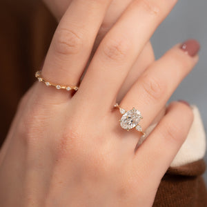 The Naomi Set With A 2 Carat Oval Lab Diamond