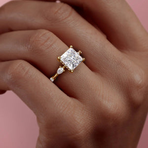 The Naomi Set With A 3 Carat Princess Lab Diamond