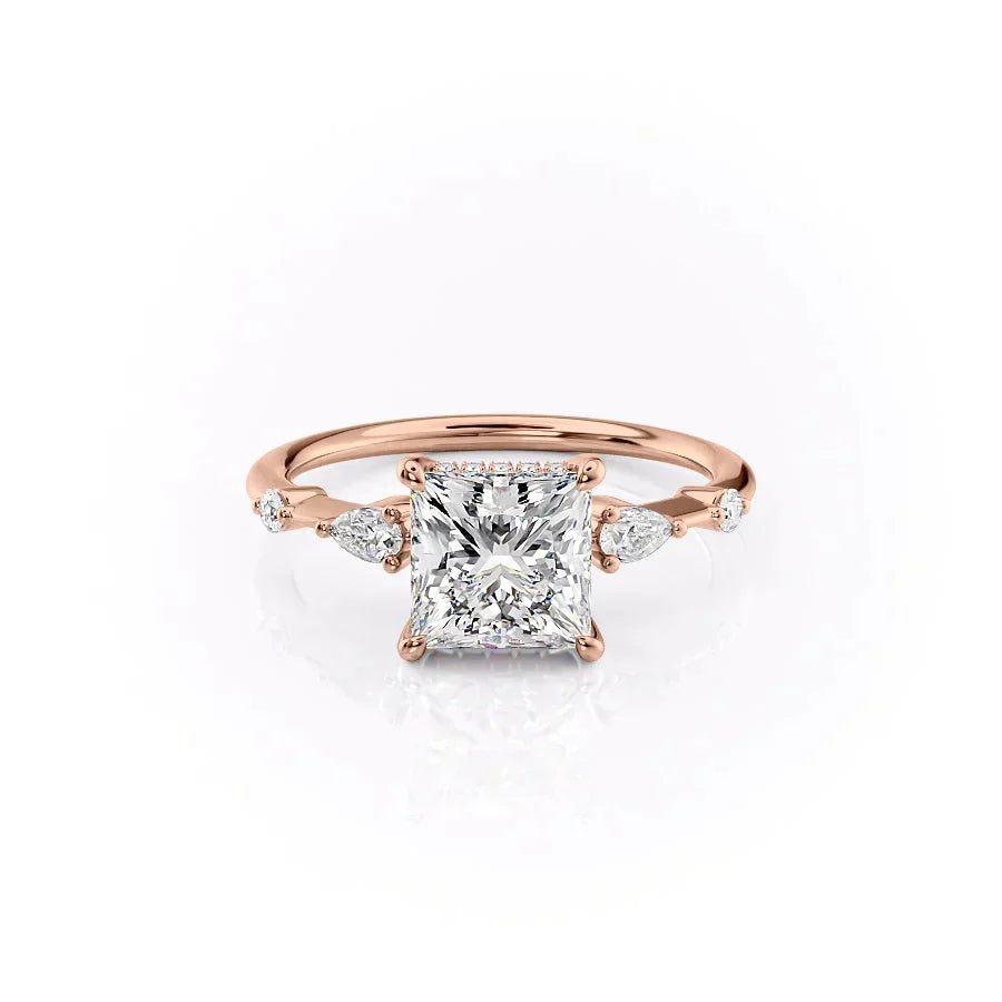 The Naomi Set With A 2 Carat Princess Lab Diamond