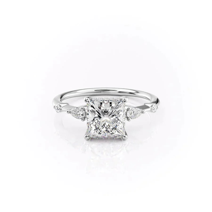 The Naomi Set With A 2.5 Carat Princess Lab Diamond