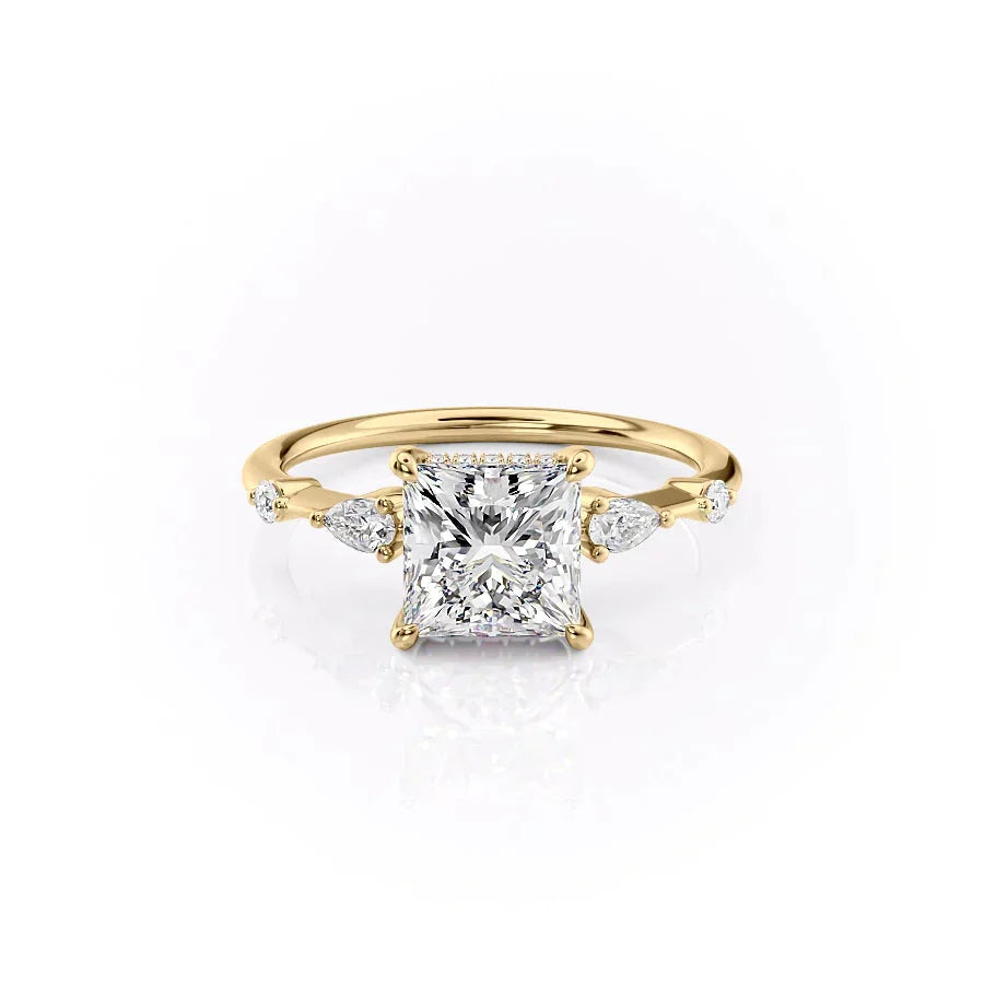 The Naomi Set With A 2.5 Carat Princess Lab Diamond