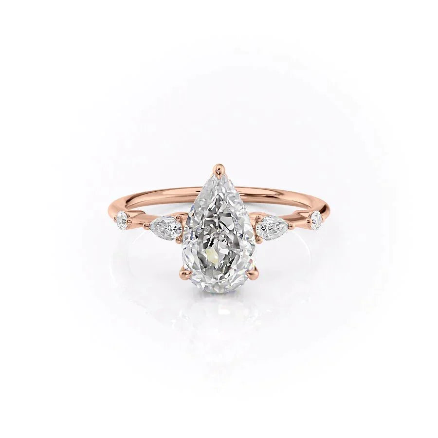 The Naomi Set With A 1 Carat Pear Lab Diamond
