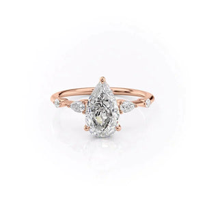 The Naomi Set With A 1 Carat Pear Lab Diamond