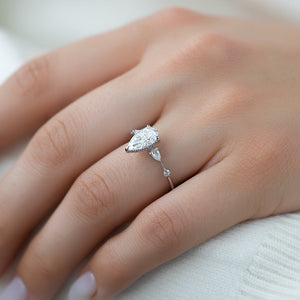 The Naomi Set With A 3 Carat Pear Lab Diamond