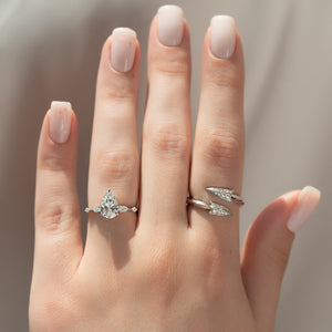 The Naomi Set With A 3 Carat Pear Lab Diamond