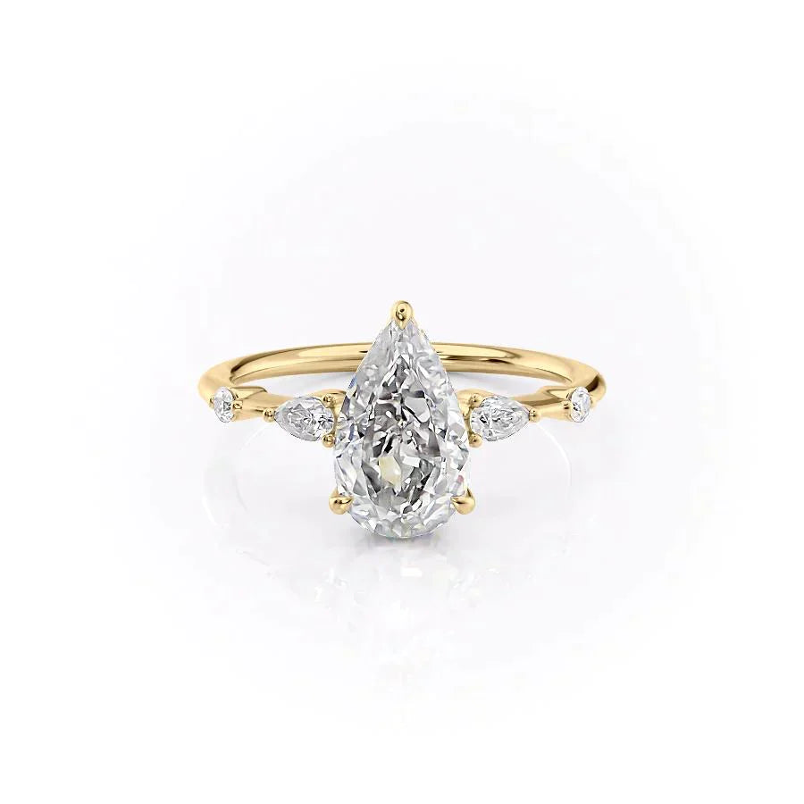The Naomi Set With A 1 Carat Pear Lab Diamond