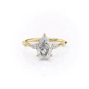 The Naomi Set With A 1.5 Carat Pear Lab Diamond