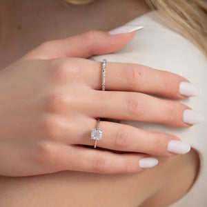 The Maia Set With A 1 Carat Cushion Lab Diamond