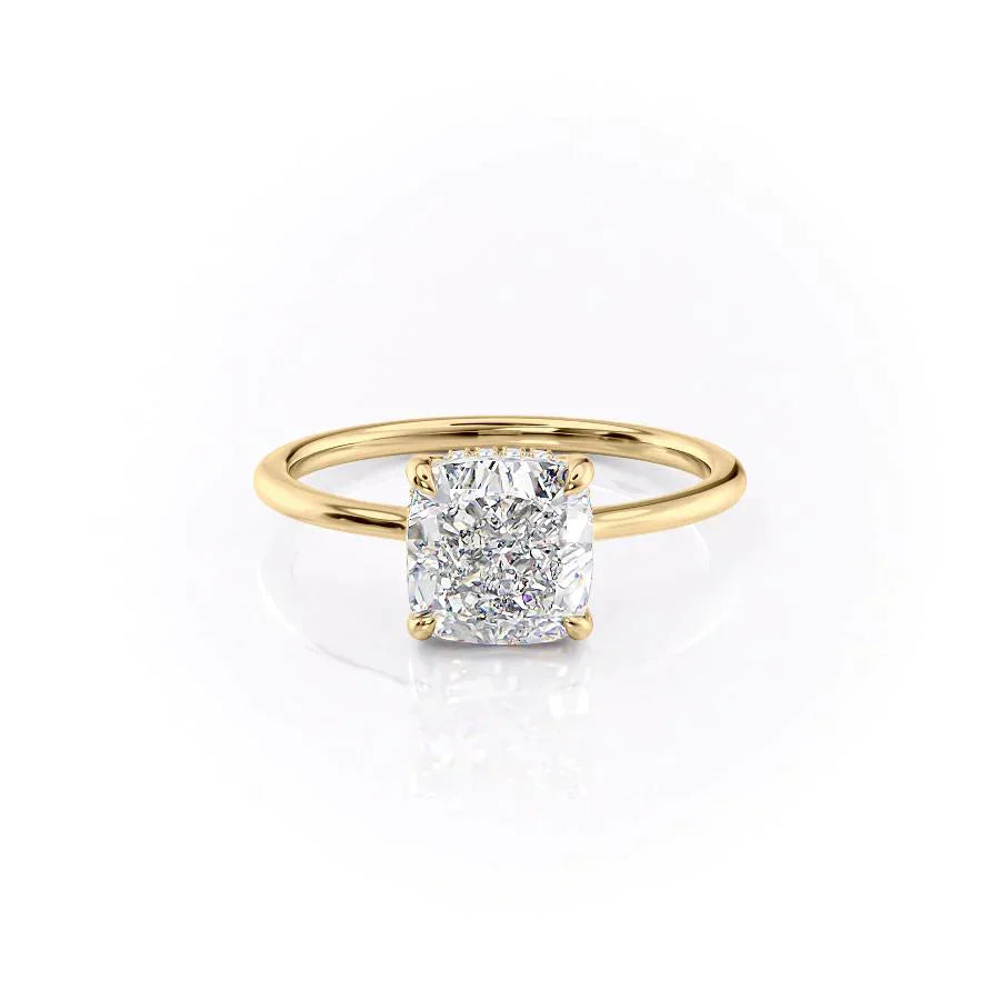 The Maia Set With A 2.5 Carat Cushion Lab Diamond