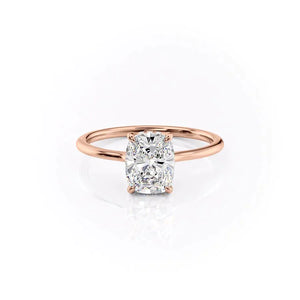 The Maia Set With A 1 Carat Elongated Cushion Lab Diamond