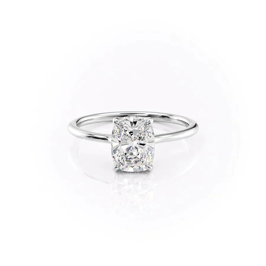 The Maia Set With A 1 Carat Elongated Cushion Lab Diamond