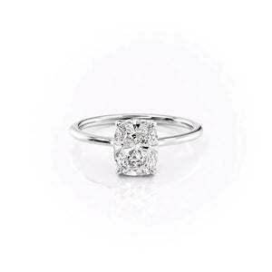 The Maia Set With A 3.5 Carat Elongated Cushion Moissanite