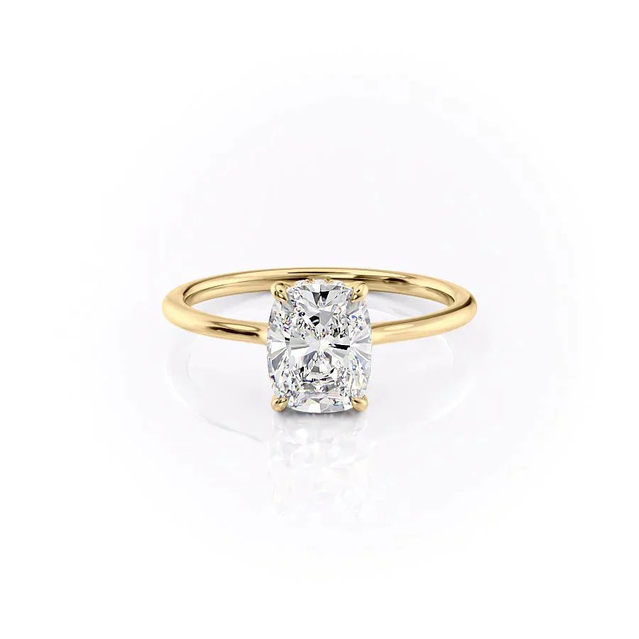The Maia Set With A 1.5 Carat Elongated Cushion Lab Diamond