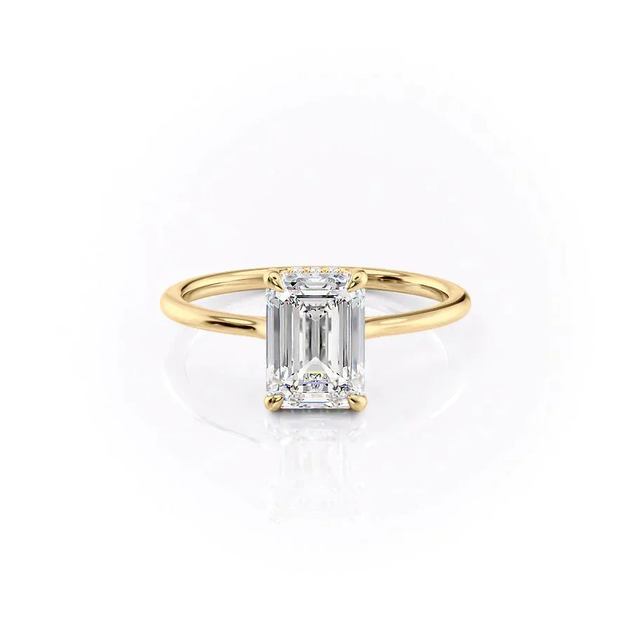 The Maia Set With A 3.5 Carat Emerald Moissanite