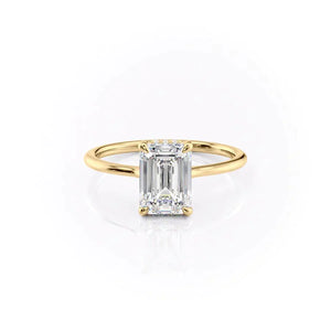 The Maia Set With A 3.5 Carat Emerald Moissanite