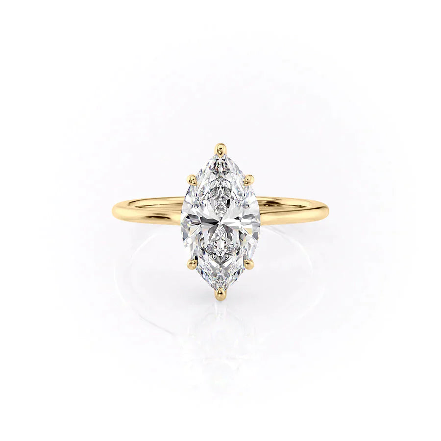 The Maia Set With A 2.5 Carat Marquise Lab Diamond