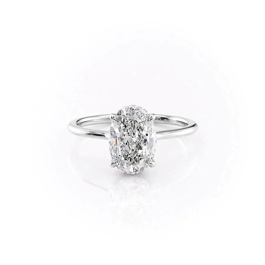 The Maia Set With A 3.5 Carat Oval Moissanite