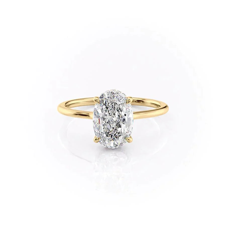 The Maia Set With A 1.5 Carat Oval Moissanite