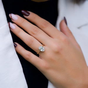 The Maia Set With A 3 Carat Oval Lab Diamond