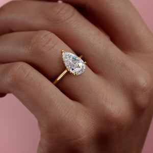 The Maia Set With A 2.5 Carat Pear Lab Diamond