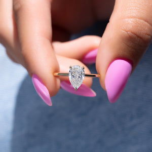 The Maia Set With A 2 Carat Pear Lab Diamond